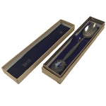 Japanese Metal Spoon Vtg Teaspoon Small Coffee Silver Emblem Paper Box JK930