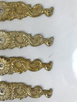 Japanese Metal Tansu Knob Backplate Drawer Cabinet Sentoku 4pc Hardware JK902