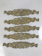 Japanese Metal Tansu Knob Backplate Drawer Cabinet Sentoku 5pc Hardware JK903