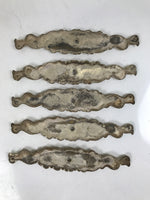 Japanese Metal Tansu Knob Backplate Drawer Cabinet Sentoku 5pc Hardware JK903