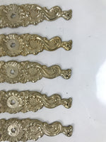 Japanese Metal Tansu Knob Backplate Drawer Cabinet Sentoku 5pc Hardware JK903