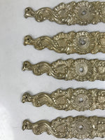 Japanese Metal Tansu Knob Backplate Drawer Cabinet Sentoku 5pc Hardware JK903