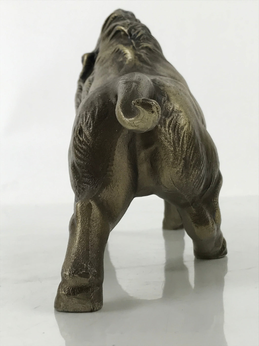 Japanese Metal Wild Boar Statue Inoshishi Vtg Zodiac Animal Okimono Gold ST11
