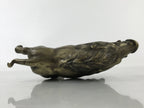 Japanese Metal Wild Boar Statue Inoshishi Vtg Zodiac Animal Okimono Gold ST11
