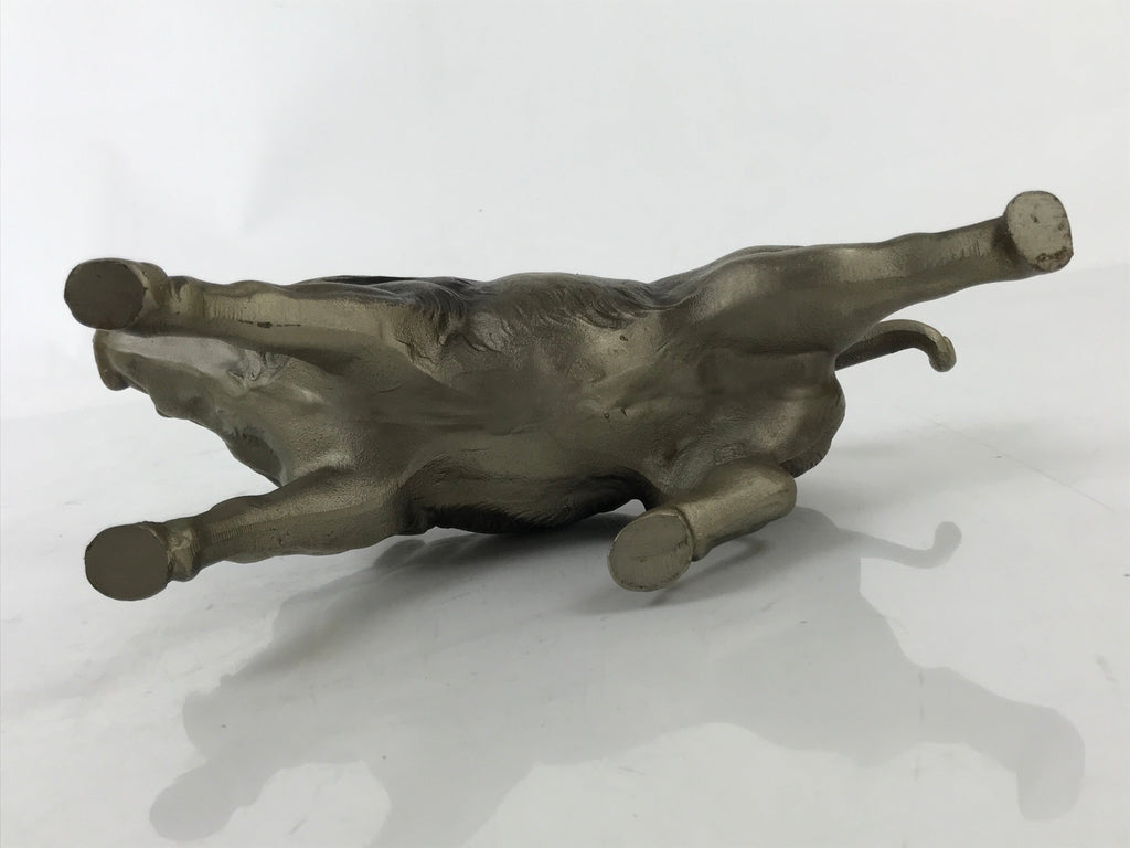 Japanese Metal Wild Boar Statue Inoshishi Vtg Zodiac Animal Okimono Gold ST11