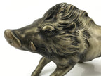 Japanese Metal Wild Boar Statue Inoshishi Vtg Zodiac Animal Okimono Gold ST11