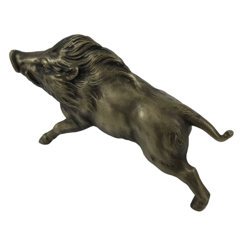 Japanese Metal Wild Boar Statue Inoshishi Vtg Zodiac Animal