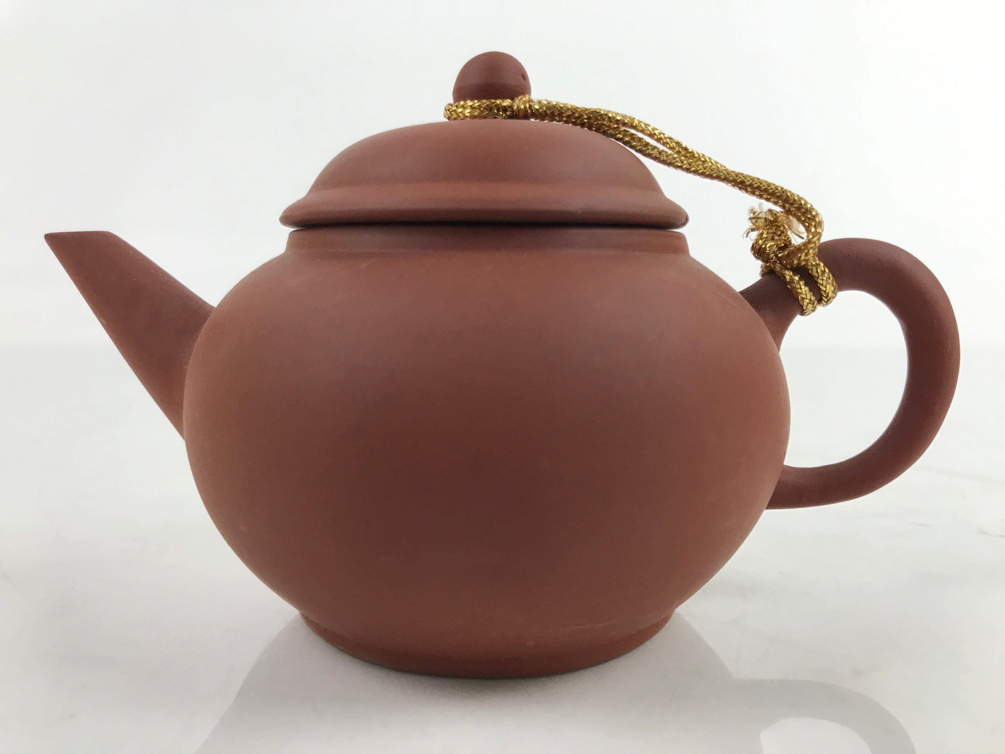 Japanese Miniature Ceramic Teapot Kyusu Vtg Terracotta Unglazed Brown Y111