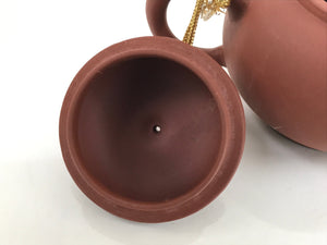 Japanese Miniature Ceramic Teapot Kyusu Vtg Terracotta Unglazed Brown Y111