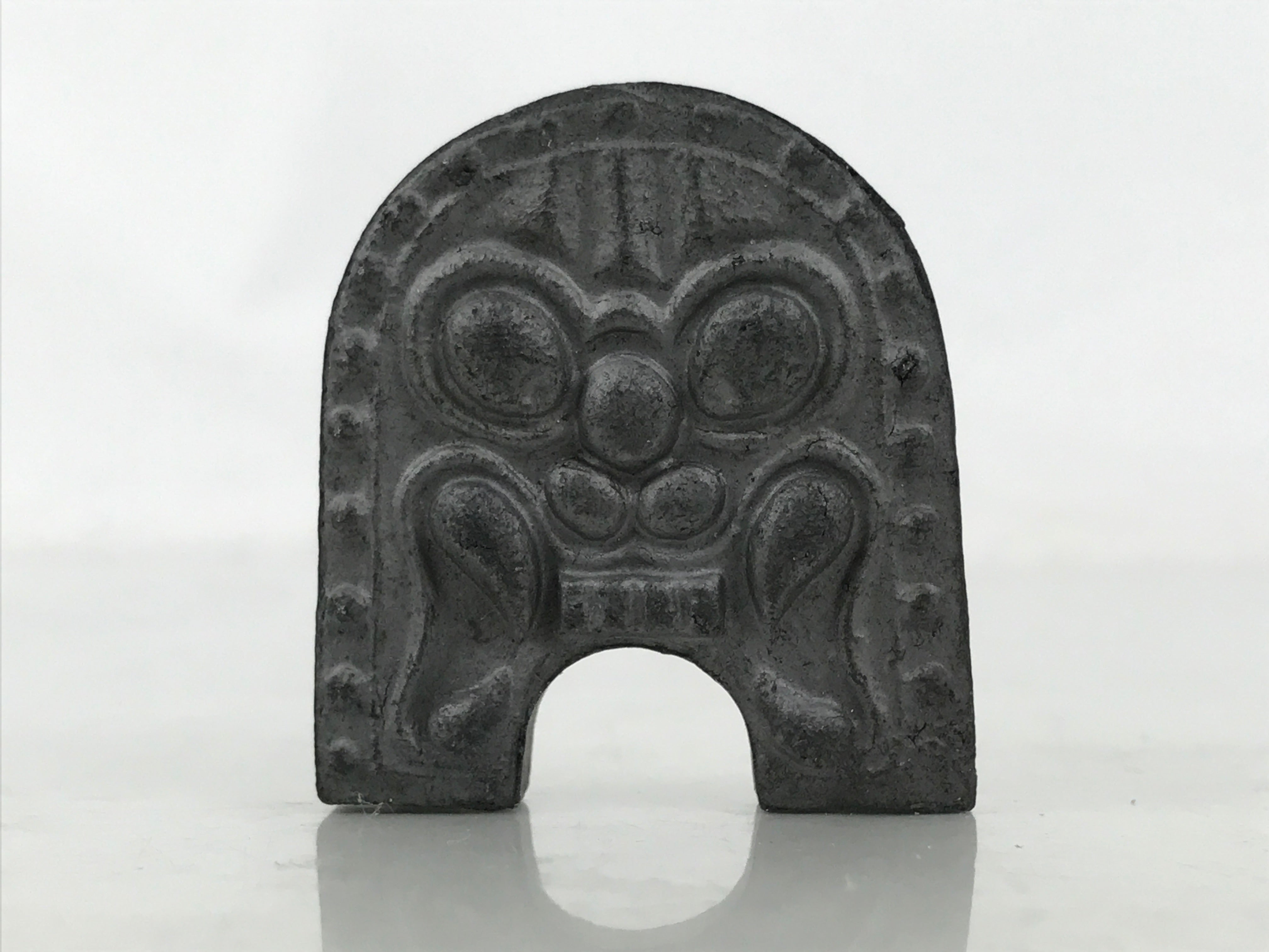 Japanese Miniature Clay Oni Demon Kawara Roof Tile Onigawara Vtg Amulet JK896