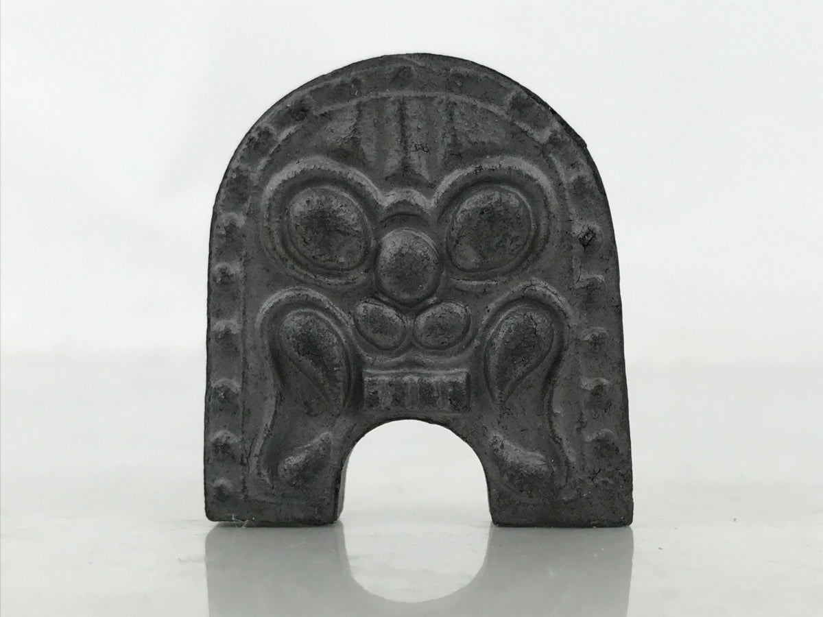 Japanese Miniature Clay Oni Demon Kawara Roof Tile Onigawara Vtg Amulet JK896