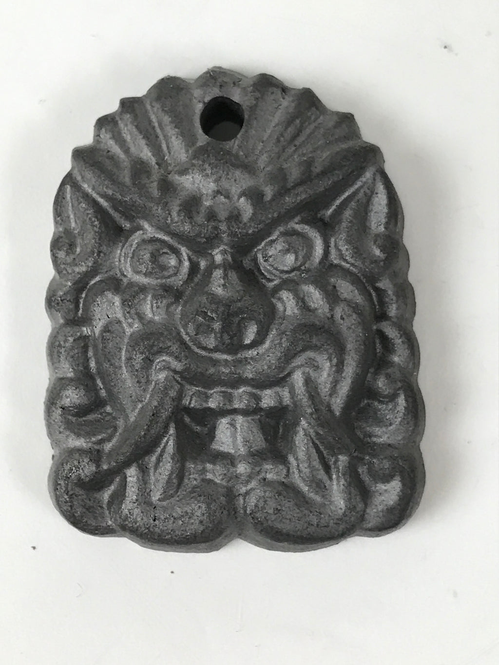Japanese Miniature Clay Oni Demon Kawara Roof Tile Onigawara Vtg Amulet JK897