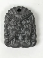Japanese Miniature Clay Oni Demon Kawara Roof Tile Onigawara Vtg Amulet JK897