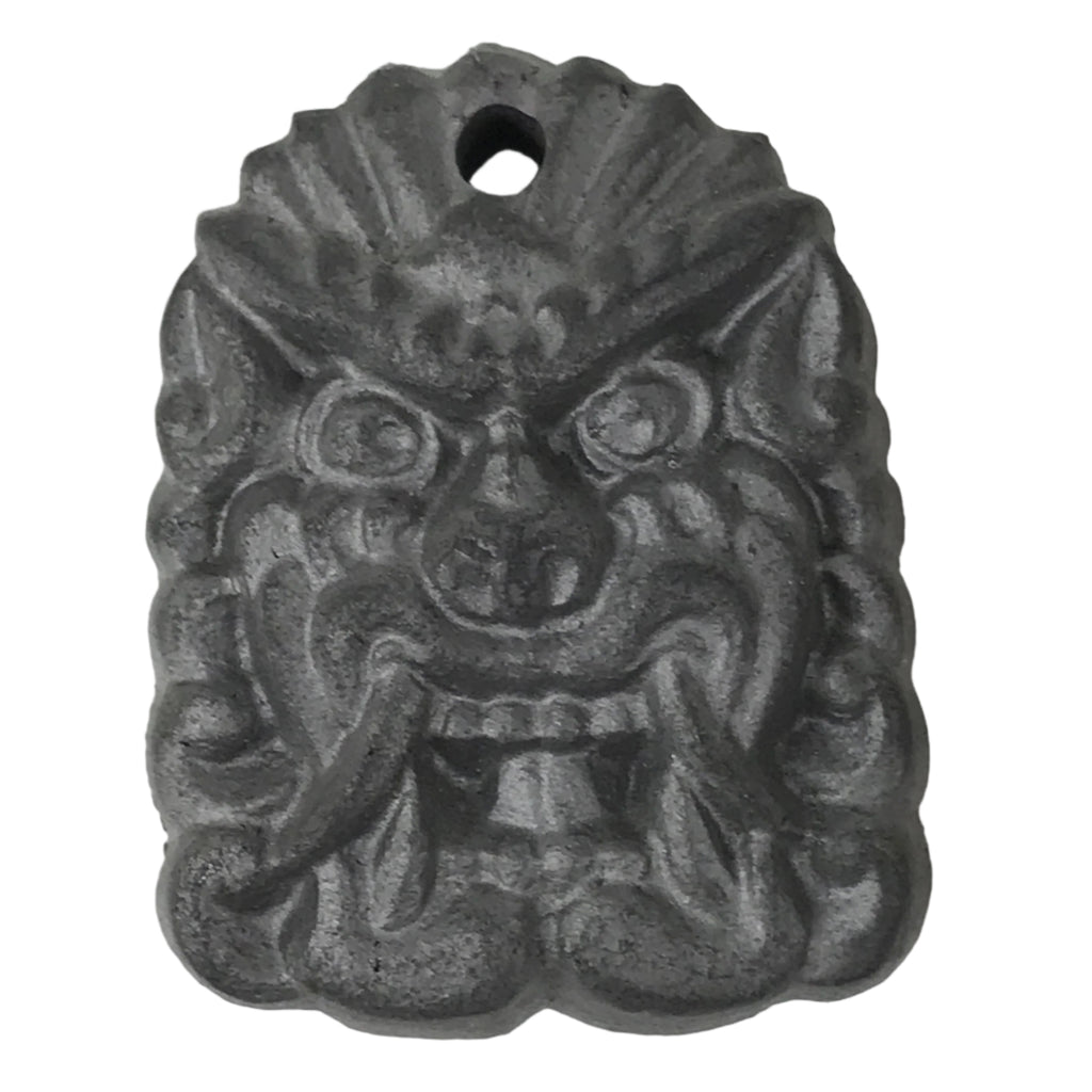 Japanese Miniature Clay Oni Demon Kawara Roof Tile Onigawara Vtg Amulet JK897