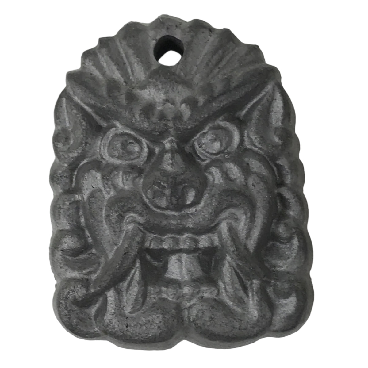 Japanese Miniature Clay Oni Demon Kawara Roof Tile Onigawara Vtg Amulet JK897