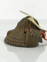 Japanese Miniature Iron Metal Samurai Helmet Kabuto Vtg Boy Festival Brown ID647