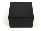 Japanese Miniature Measuring Cup Vtg Masu Lacquer Replica Sake Black Red L485