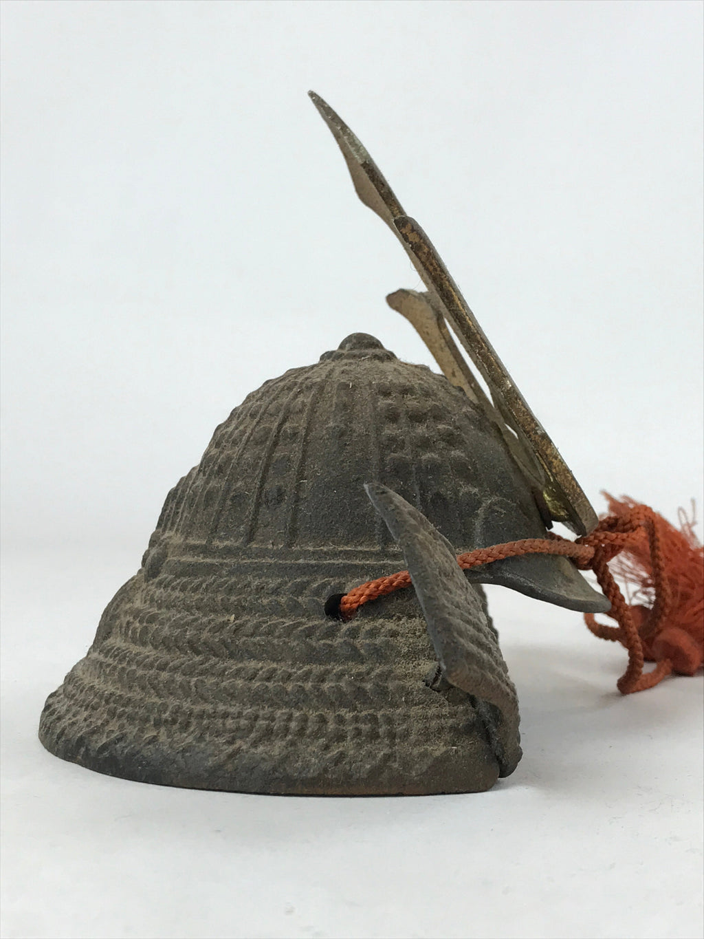 Japanese Miniature Metal Samurai Helmet Kabuto Vtg Boys Festival Brown ID551