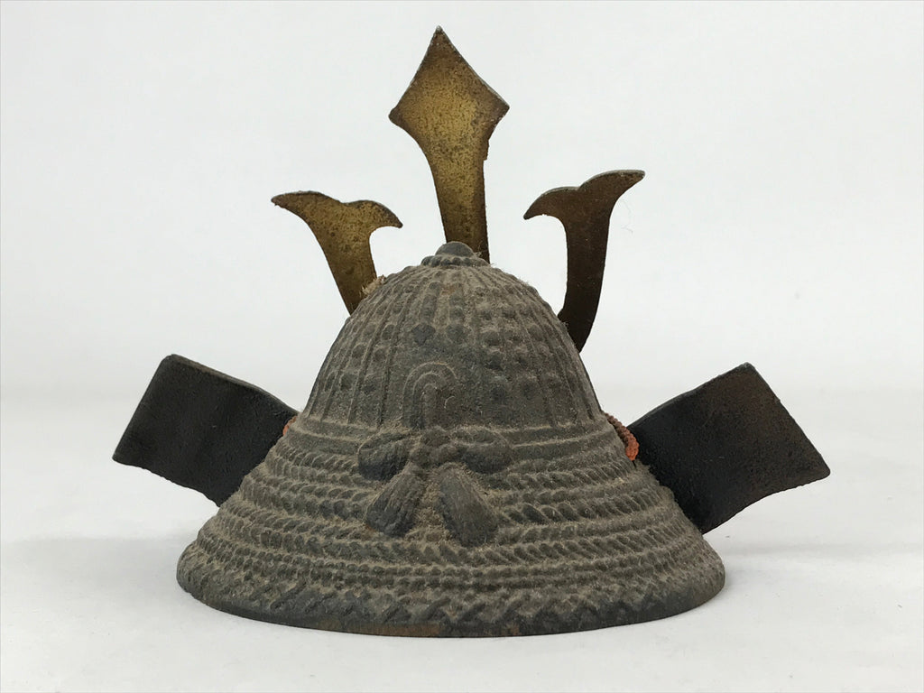 Japanese Miniature Metal Samurai Helmet Kabuto Vtg Boys Festival Brown ID551