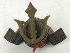 Japanese Miniature Metal Samurai Helmet Kabuto Vtg Boys Festival Brown ID551