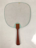 Japanese Miniature Paper Fan Uchiwa Vtg Lacquer Handle Purple Hydrangea U192