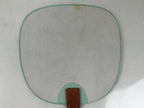 Japanese Miniature Paper Fan Uchiwa Vtg Lacquer Handle Purple Hydrangea U192