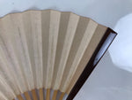 Japanese Miniature Paper Folding Fan Sensu Bamboo Frame Boar Inoshishi Red 4D968