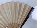 Japanese Miniature Paper Folding Fan Sensu Bamboo Frame Dog Inuhariko Red 4D967