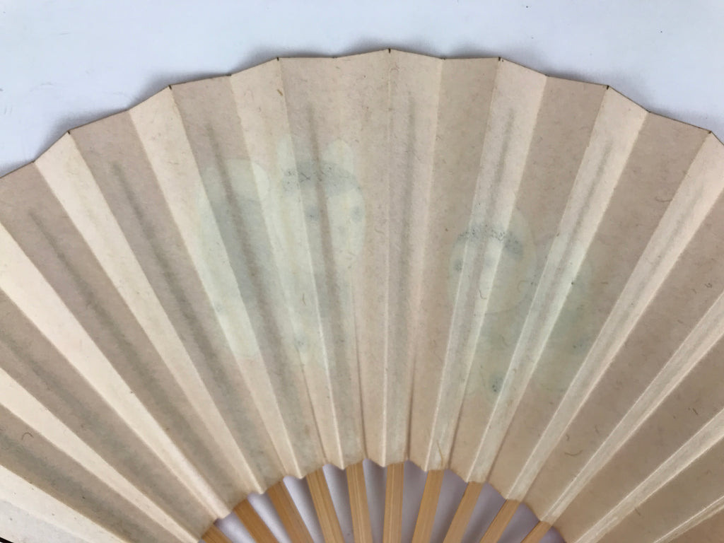 Japanese Miniature Paper Folding Fan Sensu Bamboo Frame Dog Inuhariko Red 4D967
