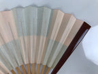 Japanese Miniature Paper Folding Fan Sensu Bamboo Frame Pink Silver Dragon 4D963