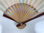 Japanese Miniature Paper Folding Fan Sensu Bamboo Frame Pink Silver Dragon 4D963
