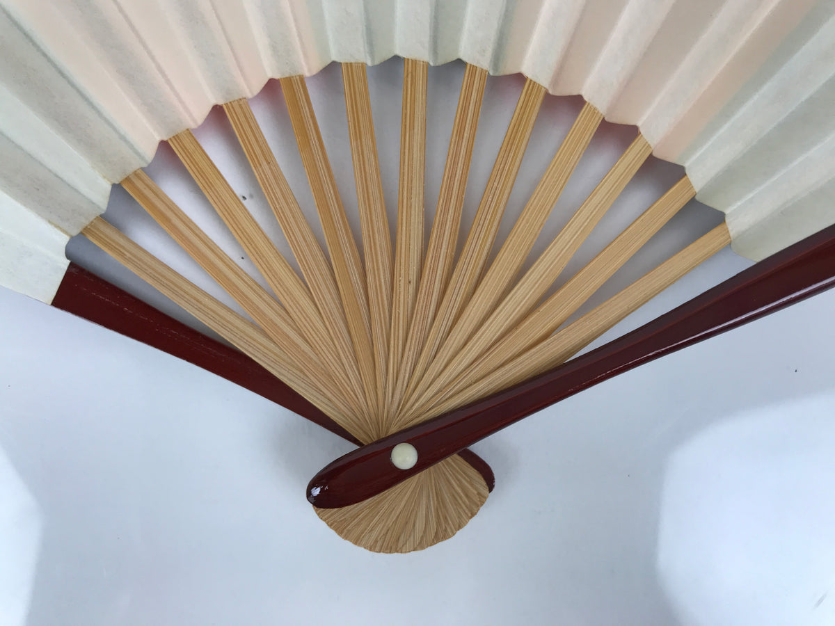 Japanese Miniature Paper Folding Fan Sensu Bamboo Frame Pink Silver Dragon 4D963