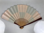 Japanese Miniature Paper Folding Fan Sensu Bamboo Frame Pink Silver Dragon 4D963