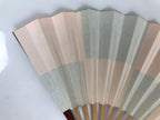 Japanese Miniature Paper Folding Fan Sensu Bamboo Frame Pink Silver Dragon 4D963