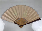 Japanese Miniature Paper Folding Fan Sensu Bamboo Frame Pink White Rabbits 4D964