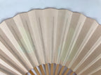 Japanese Miniature Paper Folding Fan Sensu Bamboo Frame Pink White Rabbits 4D964