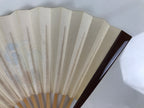 Japanese Miniature Paper Folding Fan Sensu Bamboo Frame Sheep Hitsuji Gold 4D966