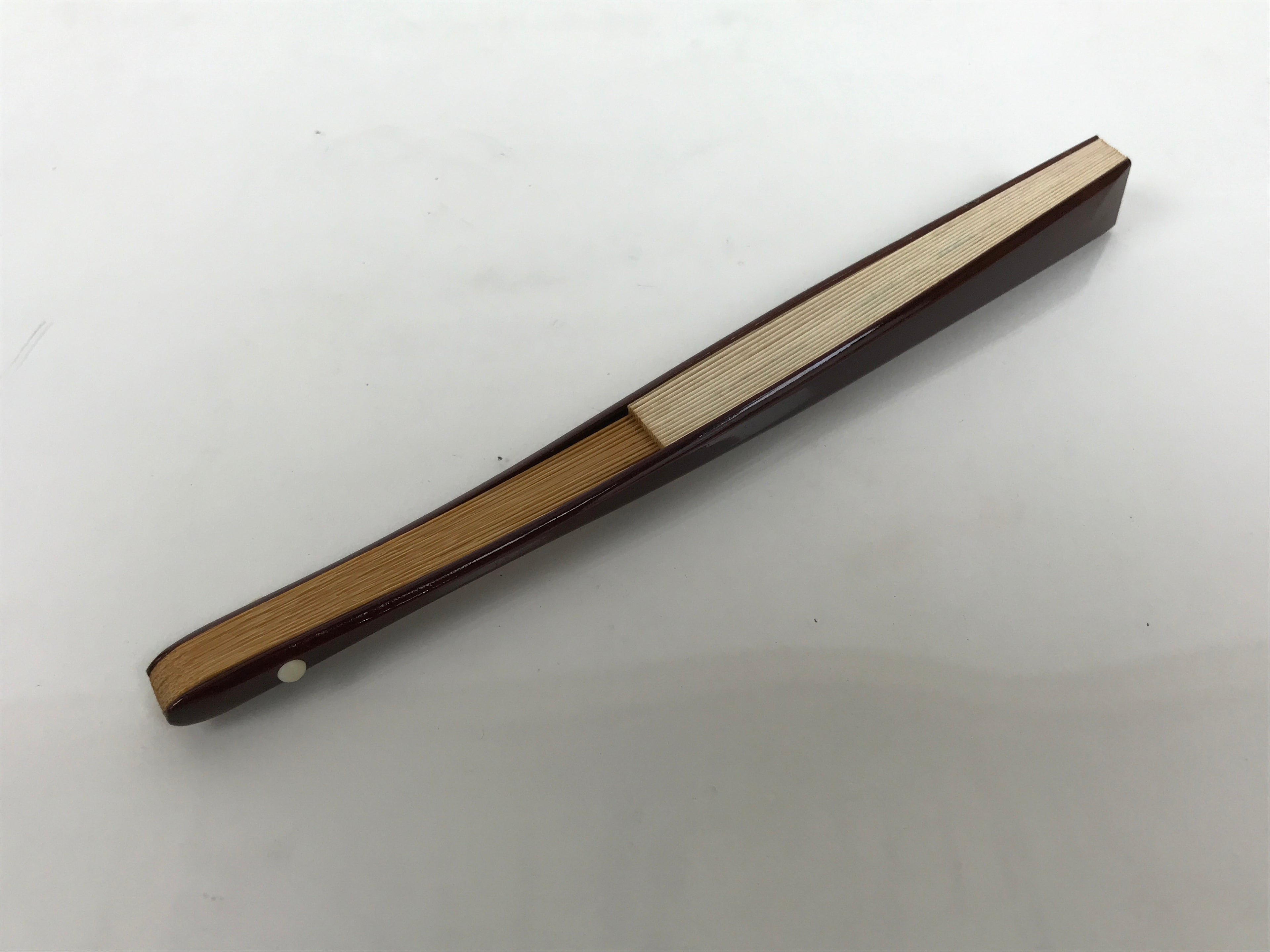 Japanese Miniature Paper Folding Fan Sensu Bamboo Frame Sheep Hitsuji Gold 4D966