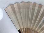 Japanese Miniature Paper Folding Fan Sensu Bamboo Frame Sheep Hitsuji Gold 4D966