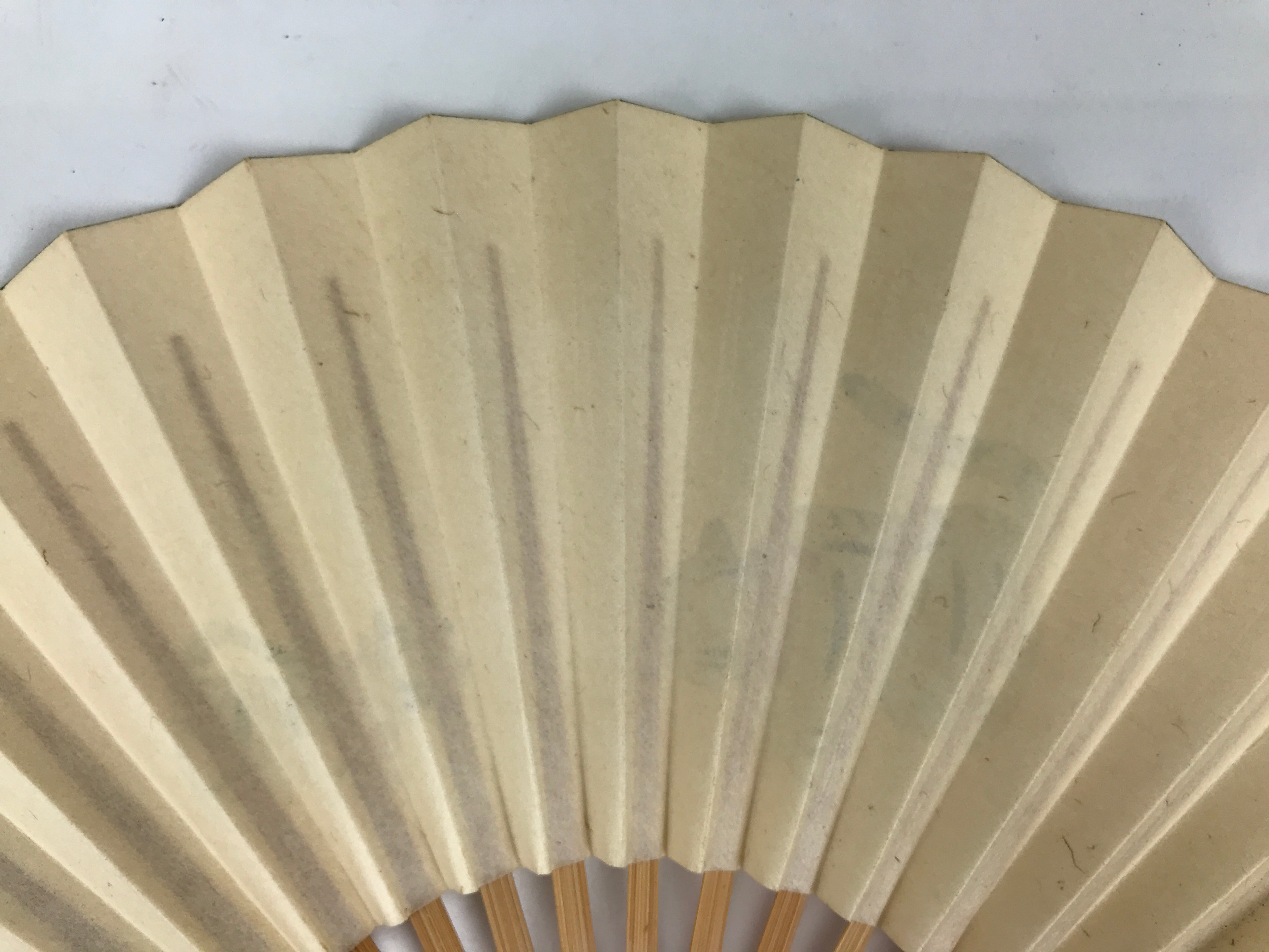 Japanese Miniature Paper Folding Fan Sensu Bamboo Frame Yellow Tiger Toy 4D965