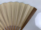 Japanese Miniature Paper Folding Fan Sensu Vtg Bamboo Frame River Boat 4D962
