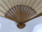 Japanese Miniature Paper Folding Fan Sensu Vtg Bamboo Frame River Boat 4D962