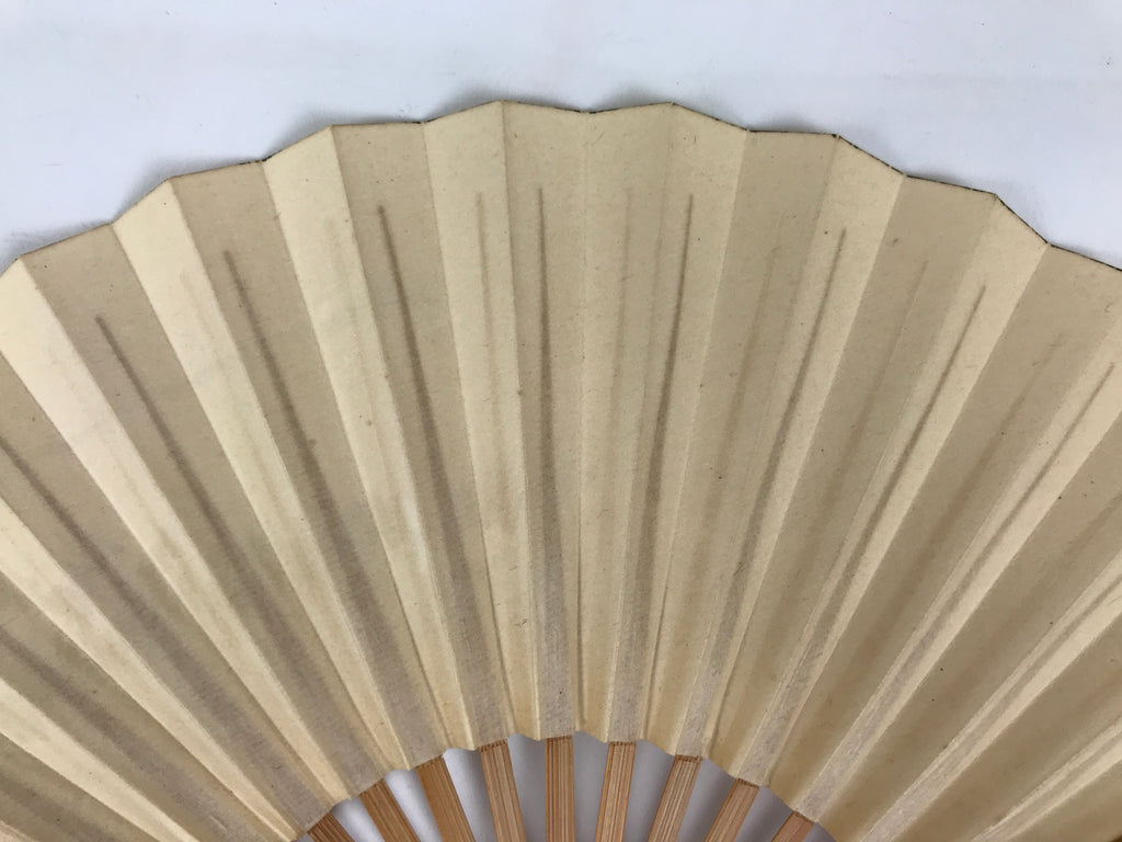 Japanese Miniature Paper Folding Fan Sensu Vtg Bamboo Frame River Boat 4D962