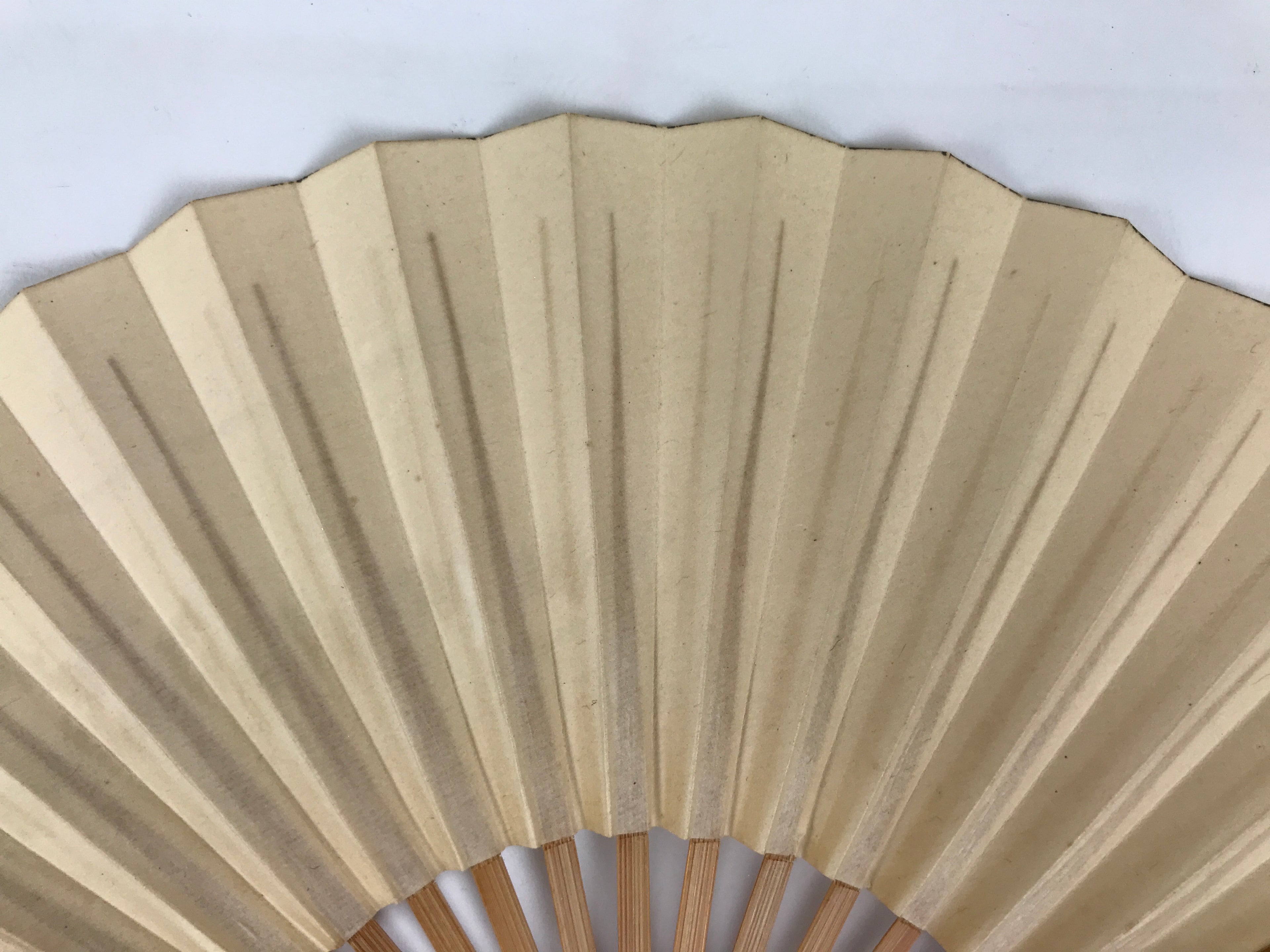 Japanese Miniature Paper Folding Fan Sensu Vtg Bamboo Frame River Boat 4D962