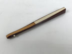Japanese Miniature Paper Folding Fan Vtg Sensu Bamboo Frame Rooster Silver 4D969