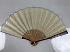 Japanese Miniature Paper Folding Fan Vtg Sensu Bamboo Frame Rooster Silver 4D969