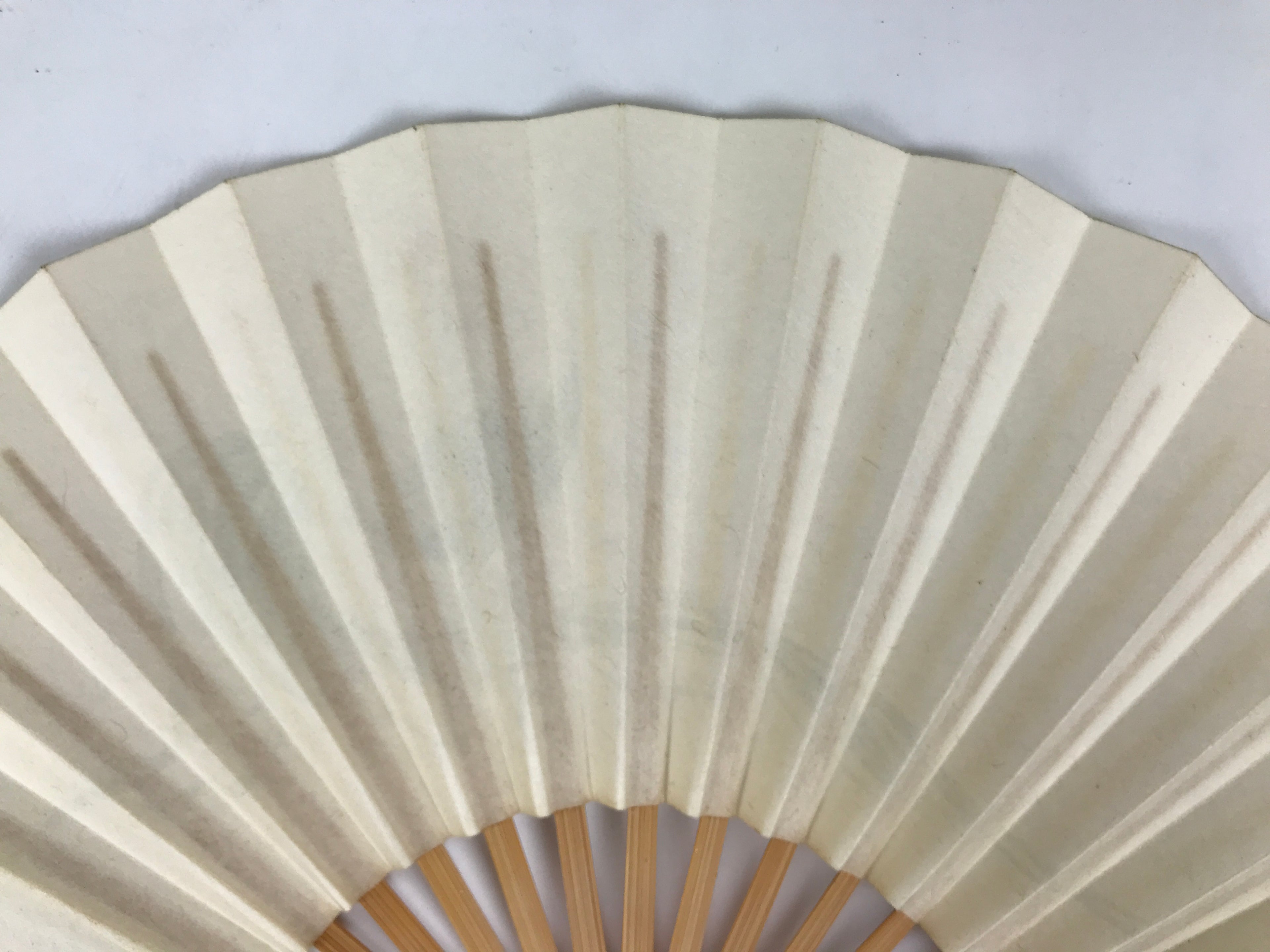 Japanese Miniature Paper Folding Fan Vtg Sensu Bamboo Frame Rooster Silver 4D969