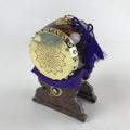Japanese Miniature Taiko Drum Display Vtg Boys Day Stand Brown Gold Purple ID517