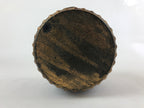 Japanese Miniature Wood Taiko Drum Display Vtg Boys' Day Family Crest Gold ID519