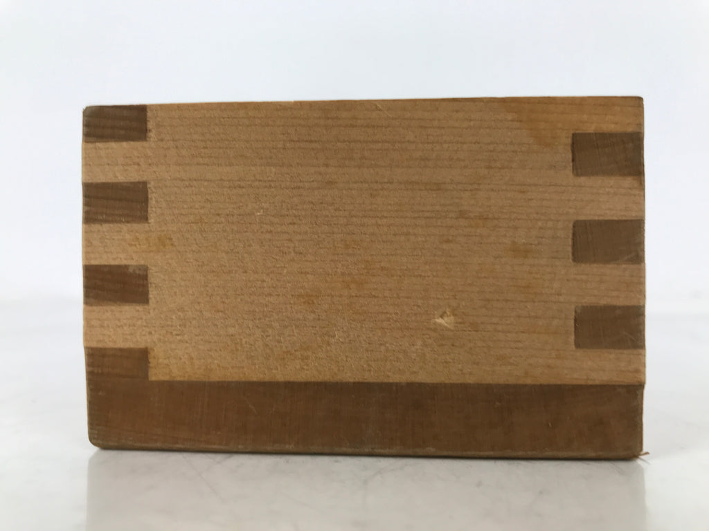 Japanese Miniature Wooden Measuring Cup Vtg Masu Decoration Kanji Marriage L417